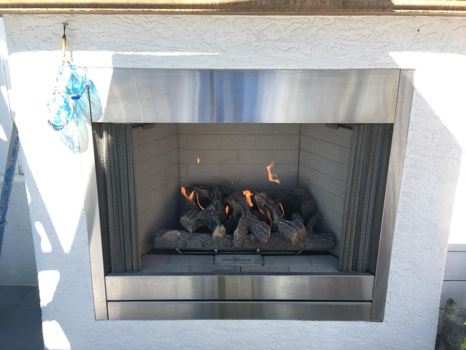 Majestic Outdoor Fireplace